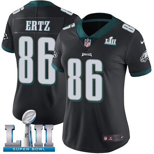 Women Philadelphia Eagles #86 Ertz Black Limited 2018 Super Bowl NFL Jerseys->women nfl jersey->Women Jersey